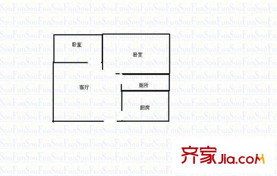 疊彩城二期 2室 戶(hù)型圖
