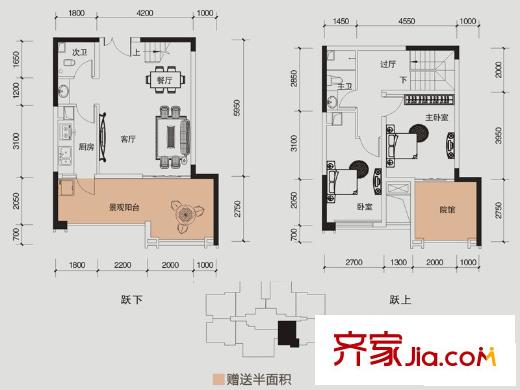 財(cái)信城市國(guó)際戶型圖一期5號(hào)樓標(biāo)準(zhǔn)層D戶型（6號(hào)房） 2室2廳2衛(wèi)1廚