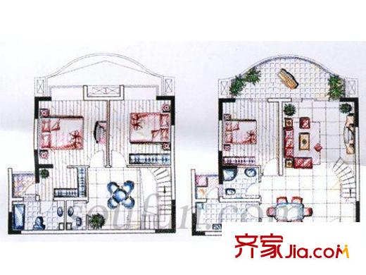 天驕年華 3室 戶型圖