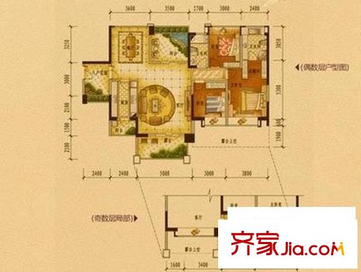 奧園康城c區(qū) 3室 戶(hù)型圖
