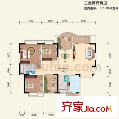 雅豪麗景戶型圖戶型圖 3室2廳2衛(wèi)1廚