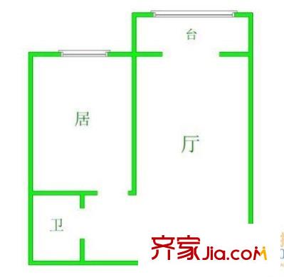 九地北岸明珠 1室 戶型圖