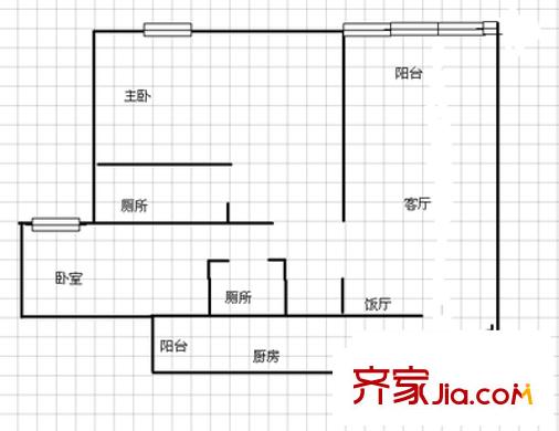 九地北岸明珠 2室 戶型圖