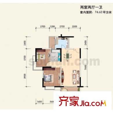 雅豪麗景戶型圖戶型圖 2室2廳1衛(wèi)1廚