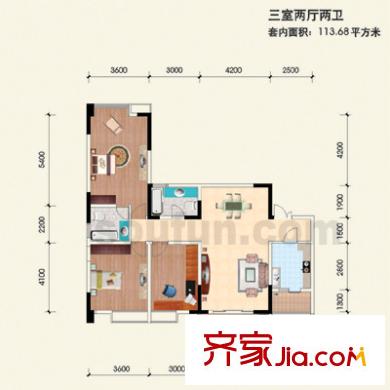 雅豪麗景戶型圖戶型圖 3室2廳2衛(wèi)1廚