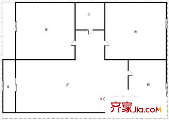 九地北岸明珠 2室 戶型圖