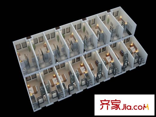 中航MyTOWN一期酒店商務套間戶型圖 1室1衛(wèi)