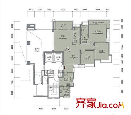 重慶天地雍江苑 3室 戶型圖