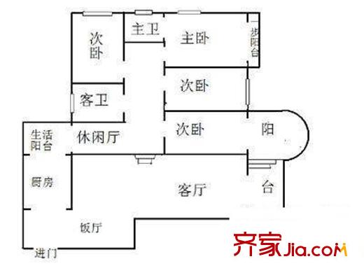 加州花園 4室 戶型圖