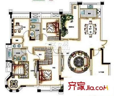 加州花園 5室 戶型圖