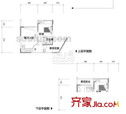 奧林匹克花園戶型圖B10 2室2廳2衛(wèi)1廚