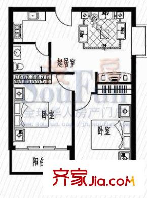 華宇西城麗景A區(qū)戶型圖華宇西城麗景 2室 戶型圖 2室2廳1衛(wèi)1廚