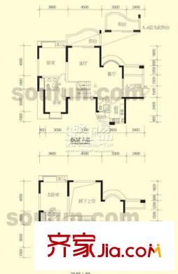 華宇西城麗景A區(qū)戶型圖3單元1號房(錯躍) 4室2廳3衛(wèi)1廚