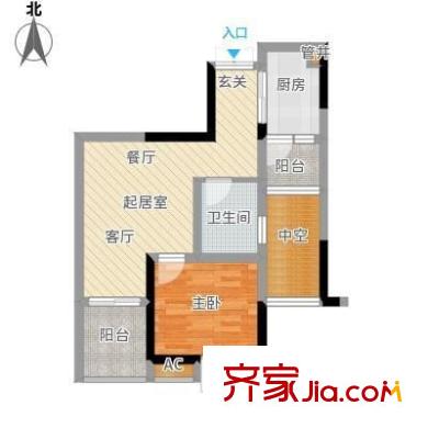 建工錦繡華城 2室 戶型圖