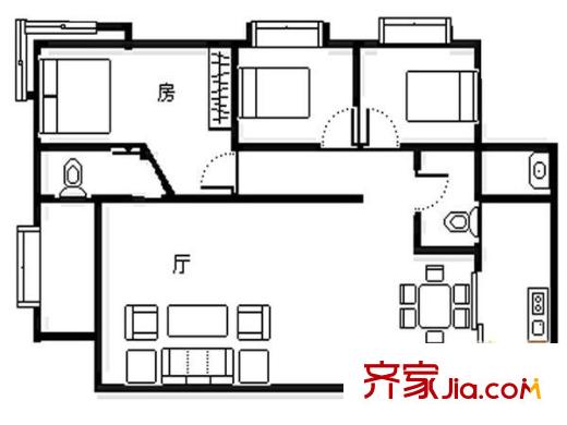 建工錦繡華城 0室 戶型圖