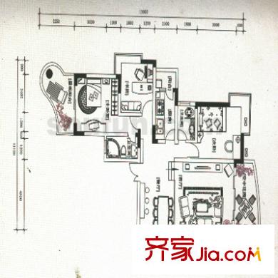 伴山名都戶型圖D1戶型 4室2廳2衛(wèi)1廚