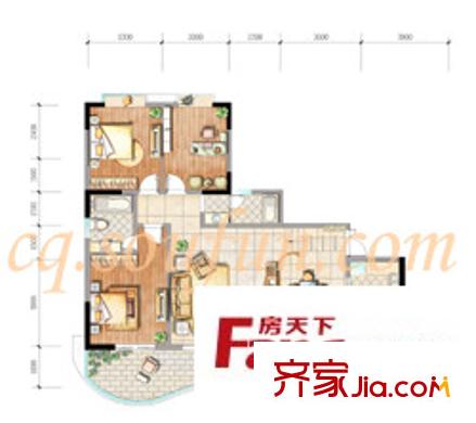 升偉新天地戶型圖戶型圖 4室2廳2衛(wèi)1廚