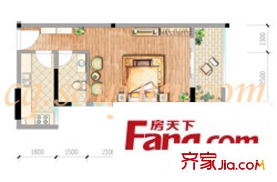 升偉新天地戶型圖戶型圖 1室2廳1衛(wèi)1廚