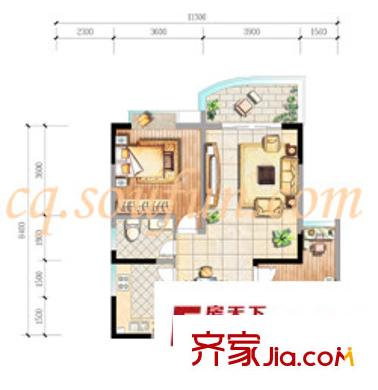 升偉新天地戶型圖戶型圖 2室2廳1衛(wèi)1廚