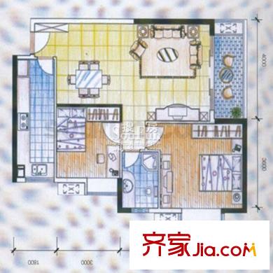 升偉新時(shí)空二期戶型圖戶型圖 2室2廳1衛(wèi)1廚