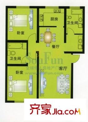 建工新康橋 2室 戶型圖