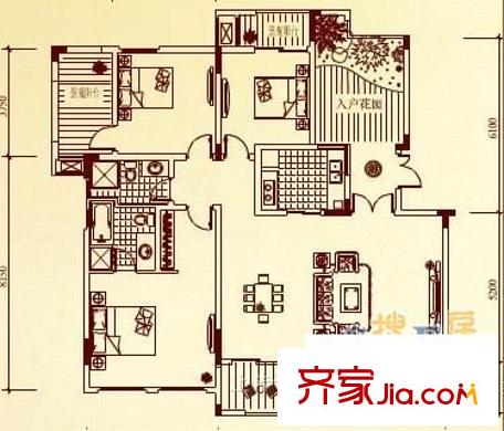 龍湖好望山 4室 戶型圖