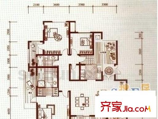 龍湖好望山 4室 戶型圖