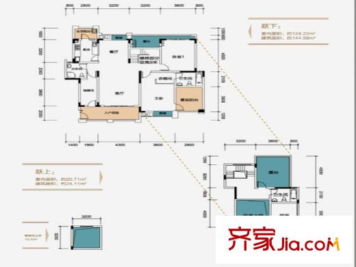 重慶總部城戶(hù)型圖一期F3棟標(biāo)準(zhǔn)層D-5戶(hù)型  3室2廳3衛(wèi)1廚
