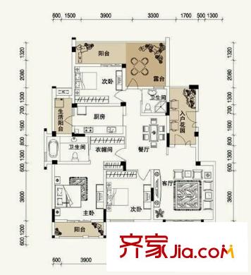 勁力五星城 3室 戶(hù)型圖