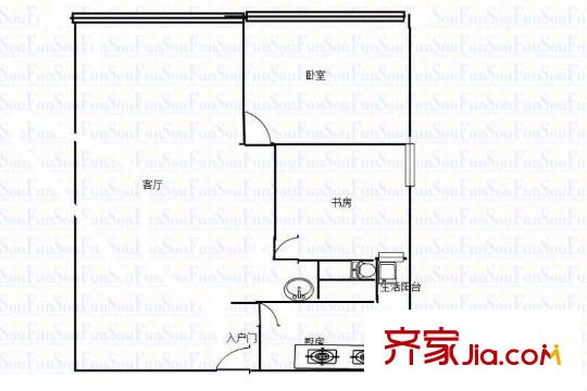 龍湖時代天街 2室 戶型圖