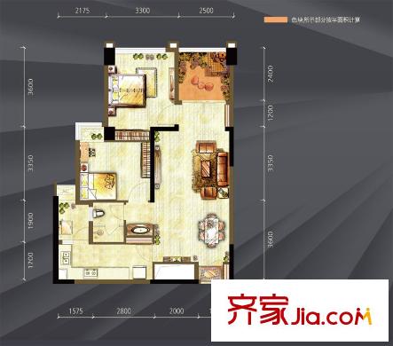 龍湖時代天街戶型圖兩房帶陽光書房 