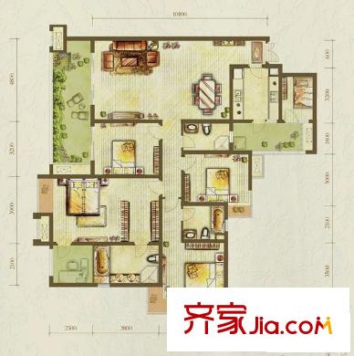 勁力五星城 4室 戶(hù)型圖