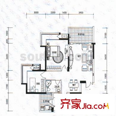 勁力五星城戶(hù)型圖戶(hù)型圖 2室2廳1衛(wèi)1廚