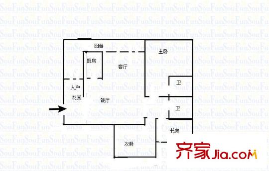 奧園康城A區(qū) 3室 戶型圖