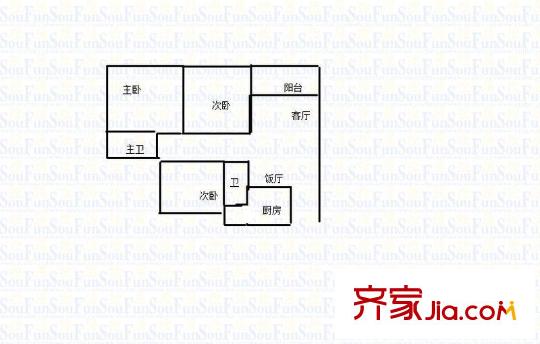 魯能星城九街區(qū) 3室 戶型圖
