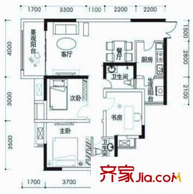 大眾尚嶺花園 2室 戶型圖