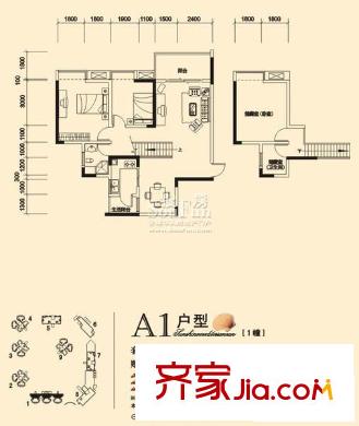 光宇陽(yáng)光地中海戶(hù)型圖A1戶(hù)型(已售完) 2室2廳1衛(wèi)1廚