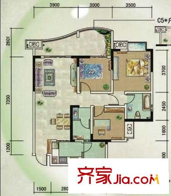 保利心語花園 3室 戶型圖