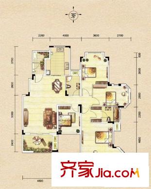 大眾尚嶺花園 3室 戶型圖