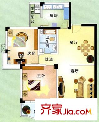 保利心語花園 3室 戶型圖