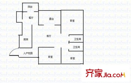 大眾尚嶺花園 3室 戶型圖