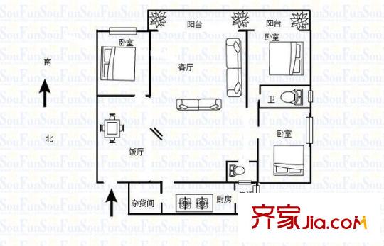華宇廣場 3室 戶型圖