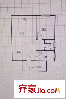 富力城春天里 1室 戶型圖