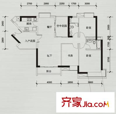 富力城春天里 3室 戶型圖