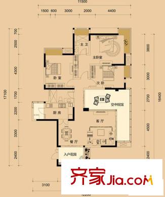 協(xié)信天驕城戶型圖三期6、8、9號樓標(biāo)準(zhǔn)層2號房 3室2廳2衛(wèi)1廚