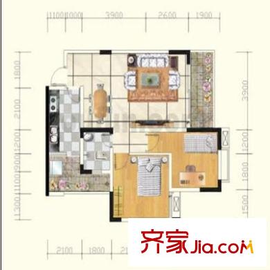 青河世家戶型圖戶型圖 2室2廳1衛(wèi)1廚