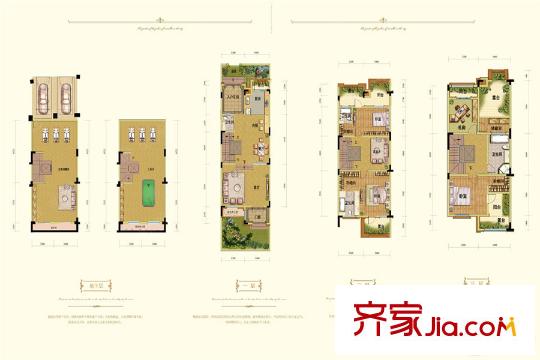融創(chuàng)凡爾賽花園二期聯(lián)排別墅B1戶(hù)型 3室2廳4衛(wèi)1廚
