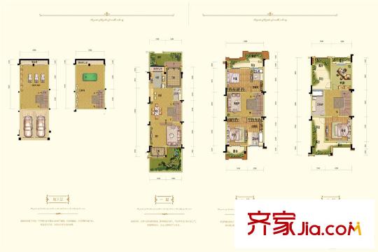 融創(chuàng)凡爾賽花園二期聯(lián)排別墅B5戶(hù)型 3室2廳4衛(wèi)1廚