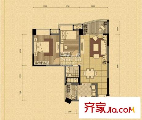 中渝山頂?shù)酪继枒粜蛨D2棟4號、5號 3室2廳2衛(wèi)1廚