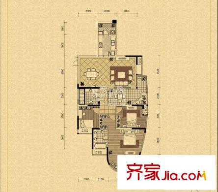 中渝山頂?shù)酪继枒粜蛨D1棟1號、3棟2號 3室2廳2衛(wèi)1廚